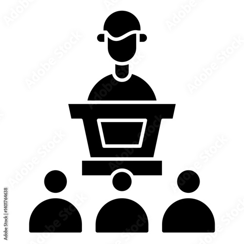 Public Speaking solid Glyph icon