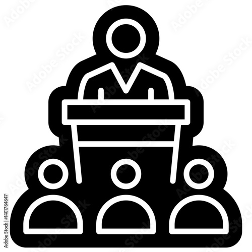 Public Speaking solid Glyph icon