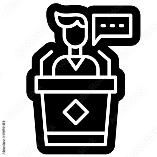 Public Speaking solid Glyph icon