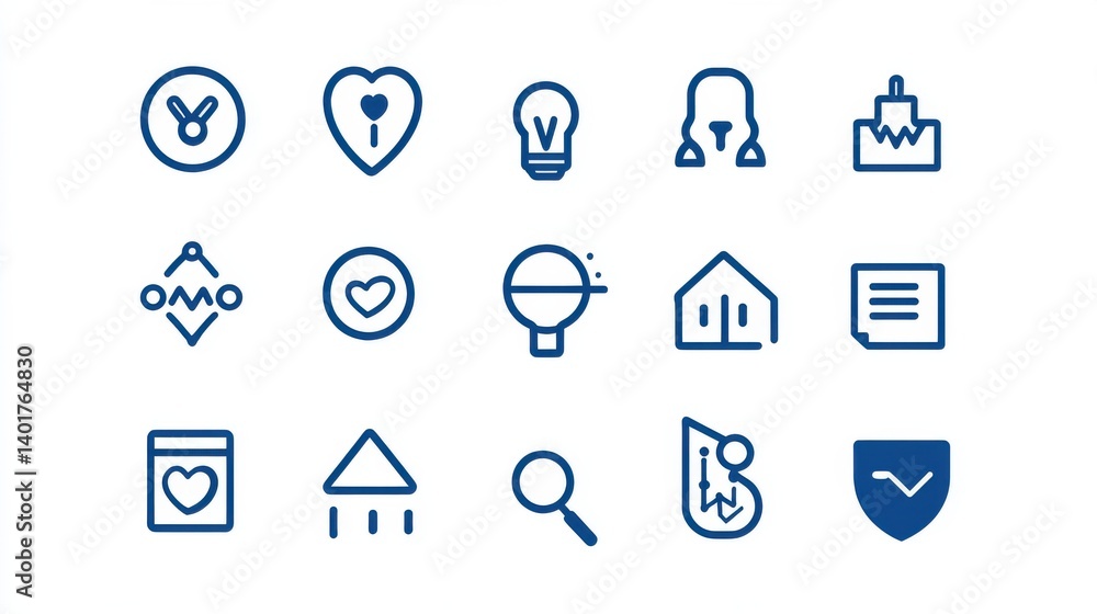 A collection of minimalist elegant outline icons representing various concepts related to social interactions A collection of minimalist elegant outline icons representing various concepts related to social interactions