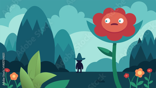 Beautiful Garden A stunning flower garden in the foreground attracts a characters attention while an overgrown weedfilled area in the background symbolizes a neglected character