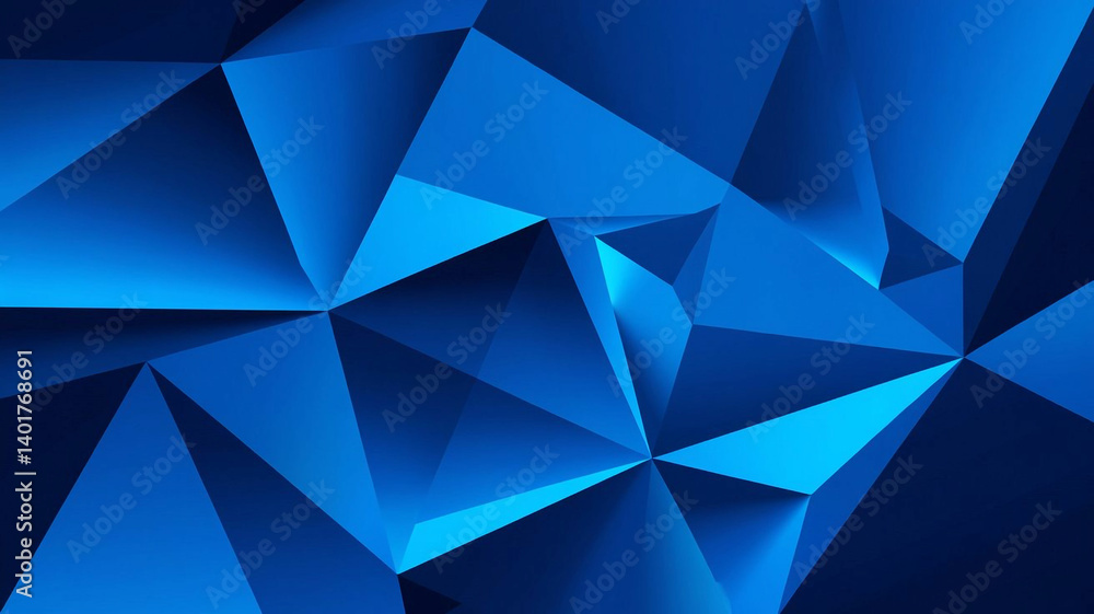 Fototapeta premium Blue Geometric Abstract Polygon Background 