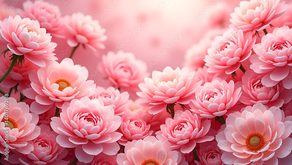 Fototapeta premium Vibrant Pink Blooms Background
