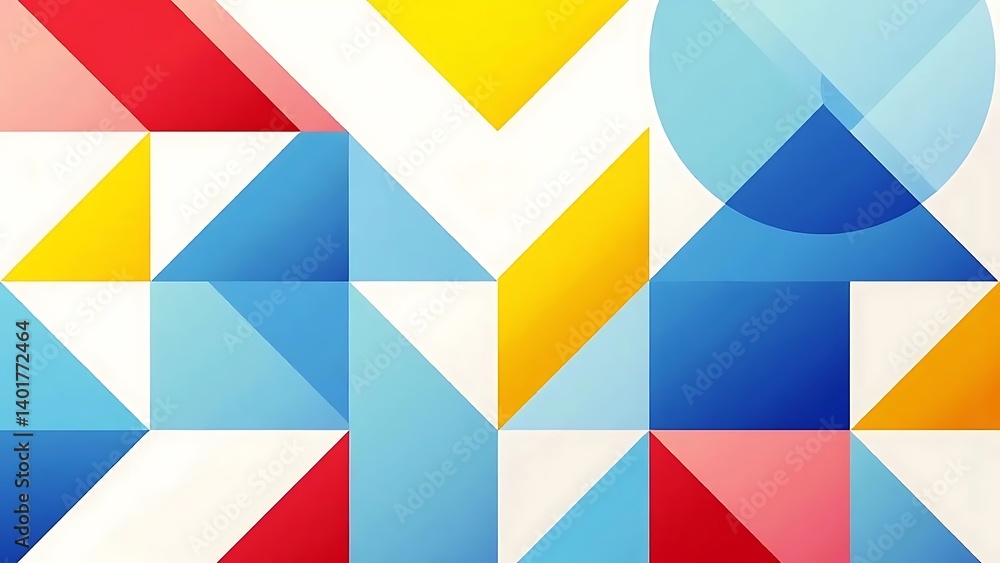 Abstract Geometric Pattern: Colorful Triangles and Circles Abstract Geometric Pattern: Colorful Triangles and Circles