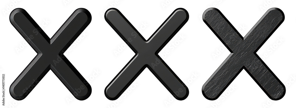 Obraz premium black x marks set on white background.