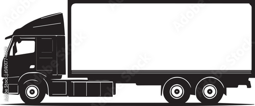 Vector Silhouette of a Modern Semi-Truck Trailer