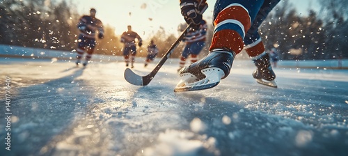 Wallpaper Mural High-energy ice hockey match under stadium lights on a snowy night, perfect for sports marketing, winter competition themes, and athletic performance visuals
 Torontodigital.ca