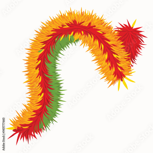 Christmas tinsel isolated on white background