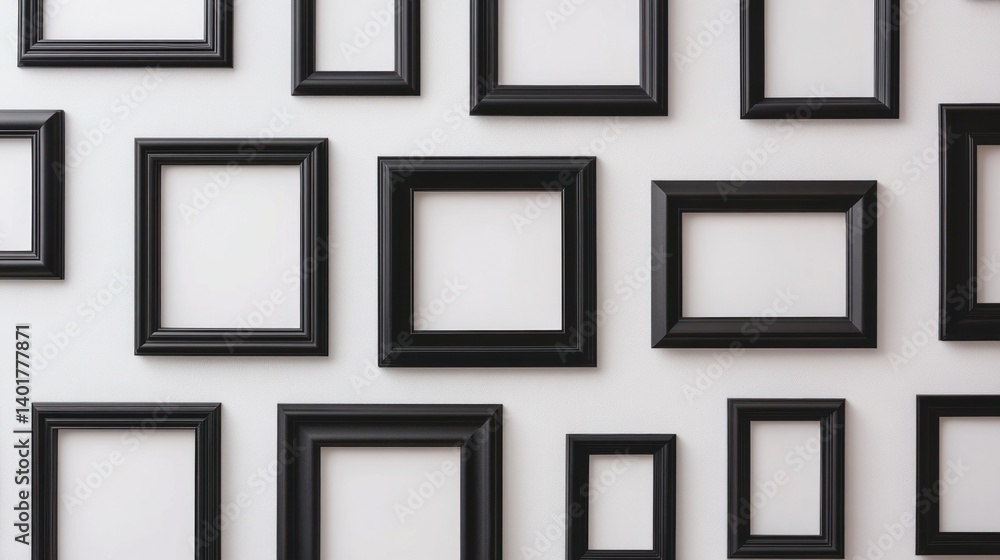 Black Picture Frames on White Wall Black Picture Frames on White Wall
