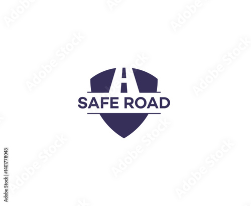 Safe Road Logo Designs Shield, Highway, Travel, Protection