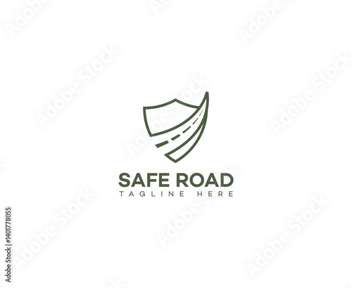 Safe Road Logo Designs Shield, Highway, Travel, Protection