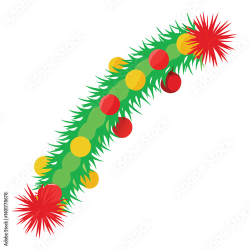 Christmas tinsel isolated on white background