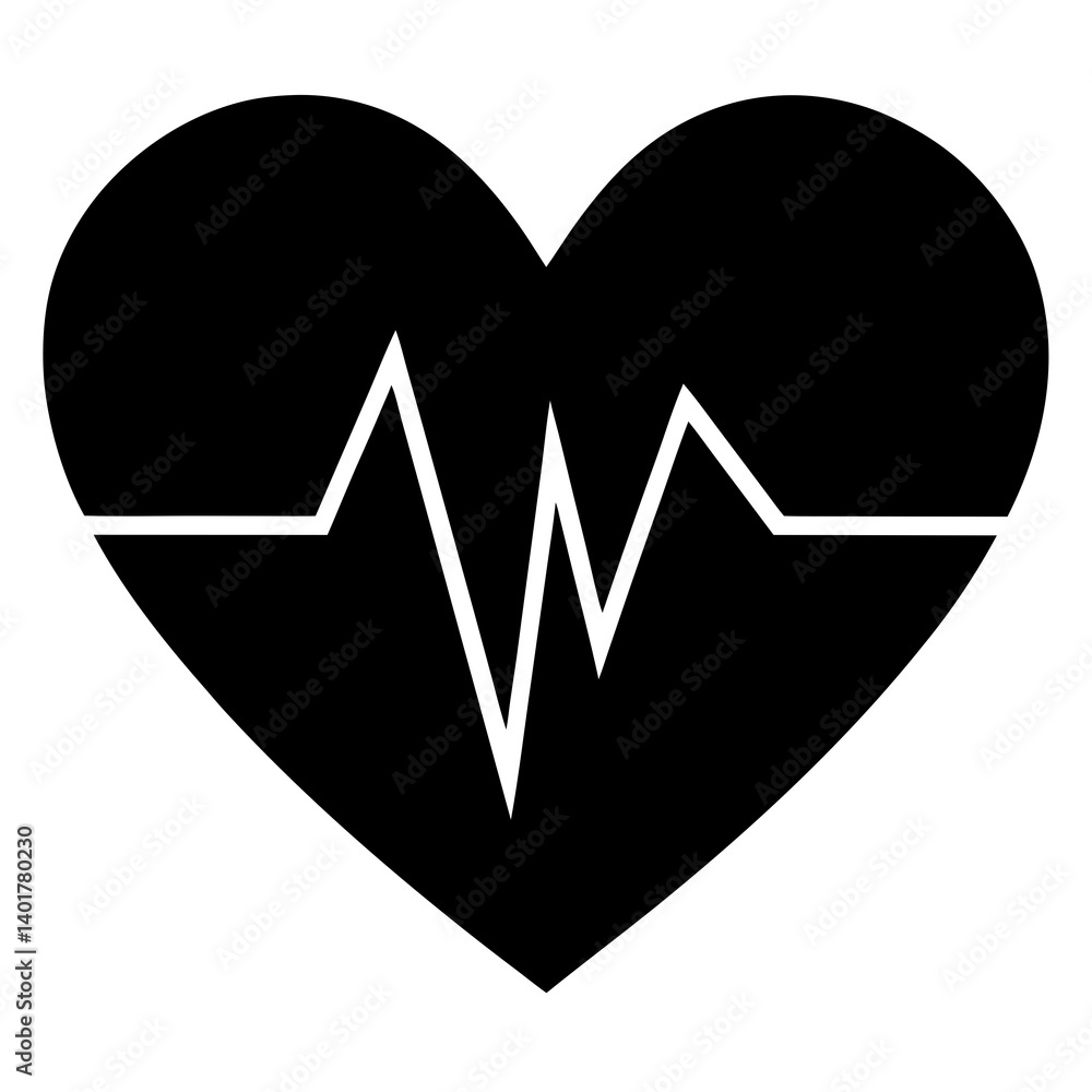 Heart rate silhouette vector isolated on white background Heart rate silhouette vector isolated on white background
