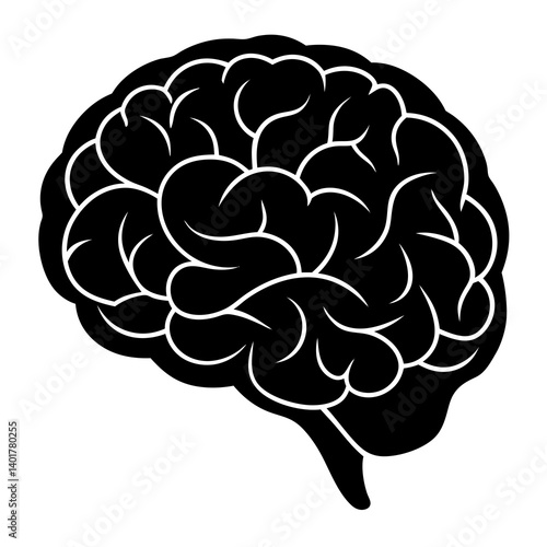 Human brain sketch silhouette vector isolated on white background