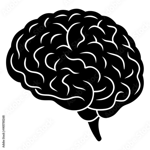 Human brain sketch silhouette vector isolated on white background