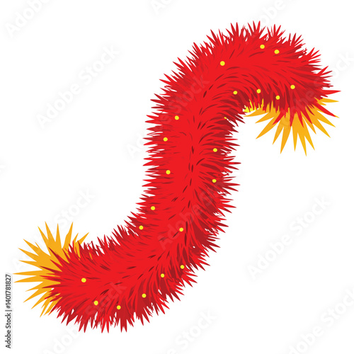 Christmas tinsel isolated on white background