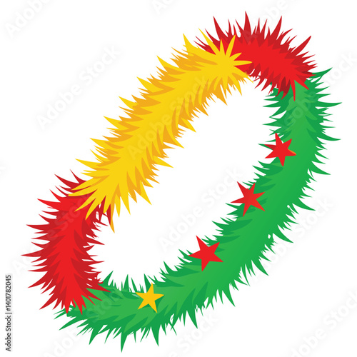 Christmas tinsel isolated on white background