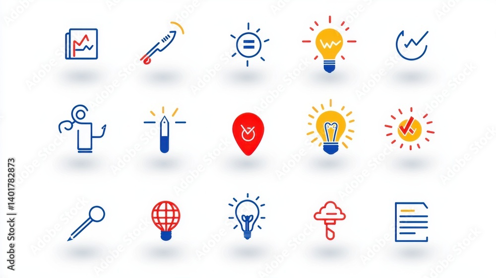 A set of elegant and modern icons representing various corporate values and business concepts