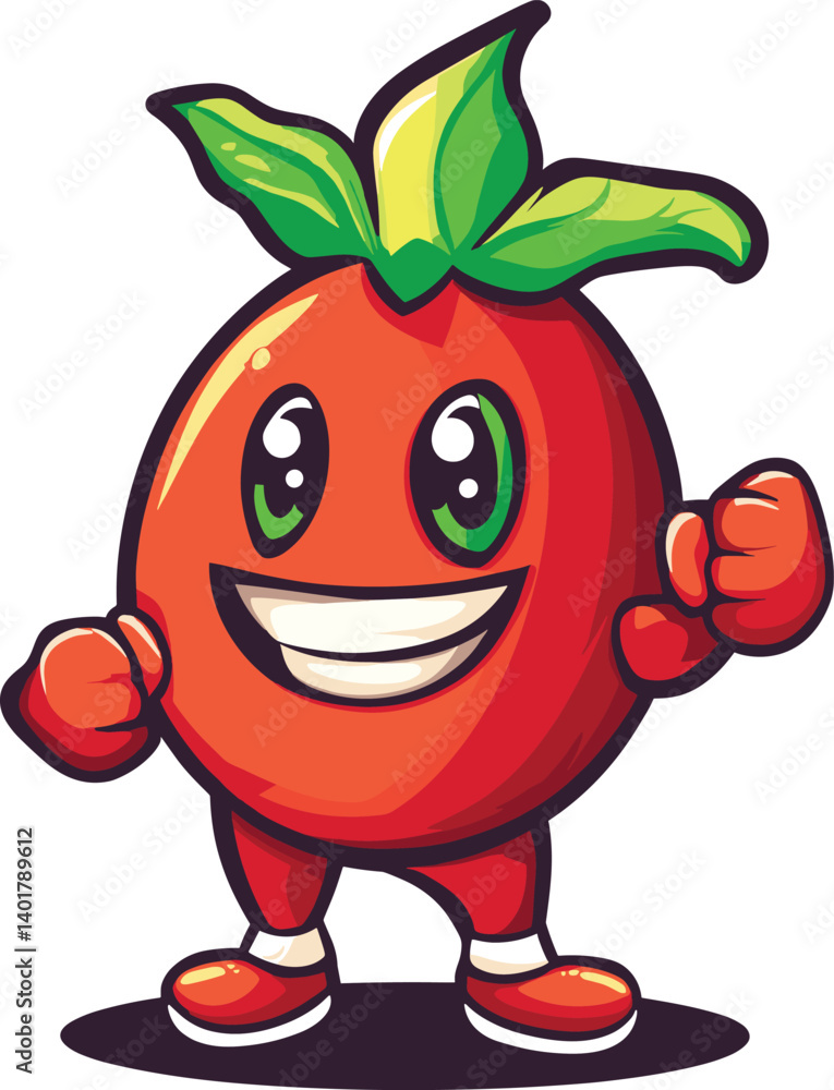 Fototapeta premium funny apple cartoon character