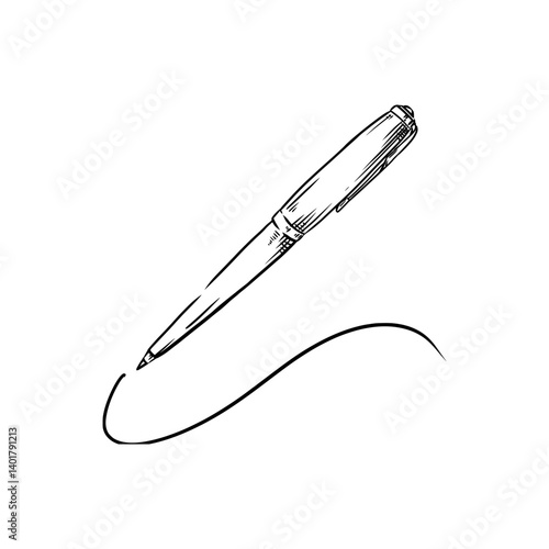 Pen Hand Drawn Illustration Vector
