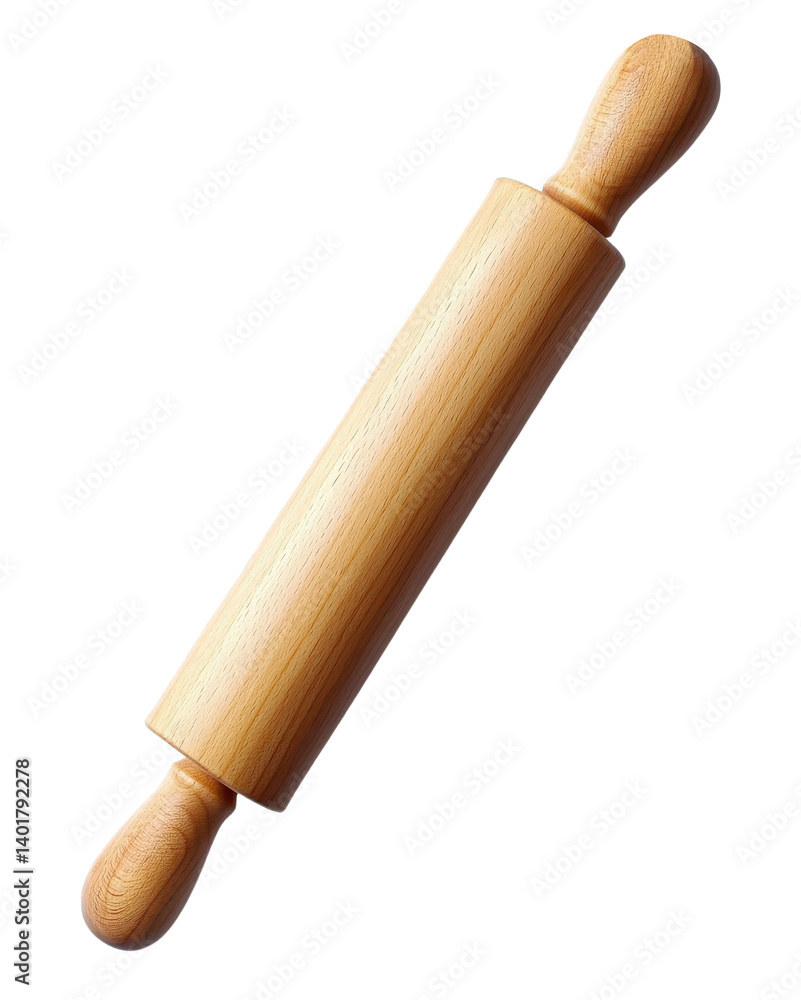 wooden rolling pin on white background wooden rolling pin on white background