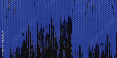 Abstract painting background with a grunge texture featuring blue and black
