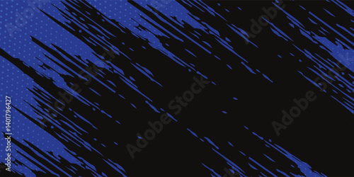 Abstract painting background with a grunge texture featuring blue and black
