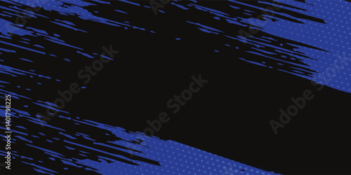 Abstract painting background with a grunge texture featuring blue and black
