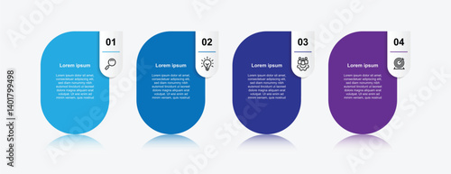 4 step process infographic template element 