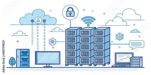 Cloud-Computing-Data-Security-Server-Network-Illustration