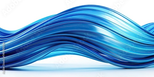 Wallpaper Mural Abstract 3D Blue Wave Background: Low Light Photography, Dark Blue Ocean, 3D Rendering, Digital Art, Blue Wave Texture Torontodigital.ca