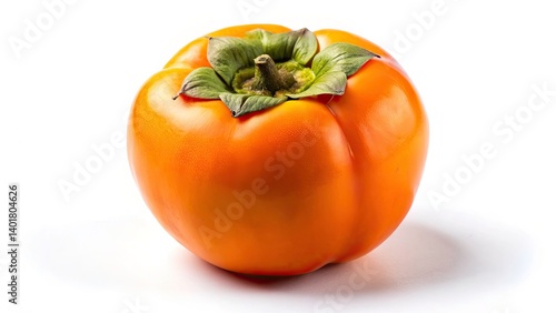 Double Exposure Persimmon Photography: Vibrant Autumn Fruit Image, White Background, Surreal Art