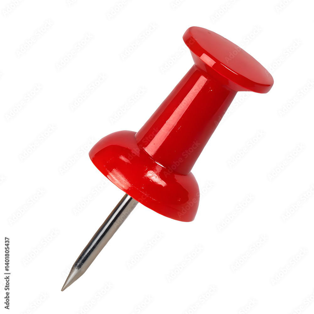Red push pin isolated on transparent background Red push pin isolated on transparent background