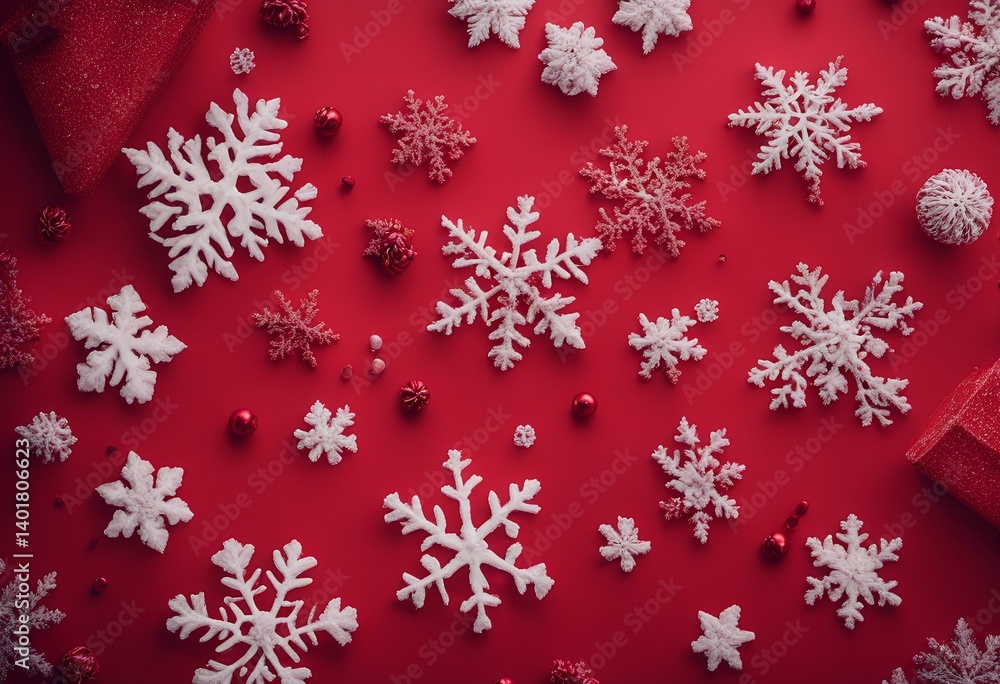 background flat snowflakes minimal year new pattern christmas lay red december merry creative fun modern greeting idea festive colourful bright illustration holiday fashion frame celebration abstract background flat snowflakes minimal year new pattern christmas lay red december merry creative fun modern greeting idea festive colourful bright illustration holiday fashion frame celebration abstract