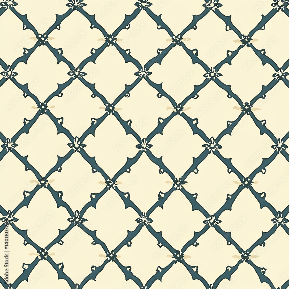 Fototapeta premium Intricate pattern design featuring elegant shapes in a neat arrangement.