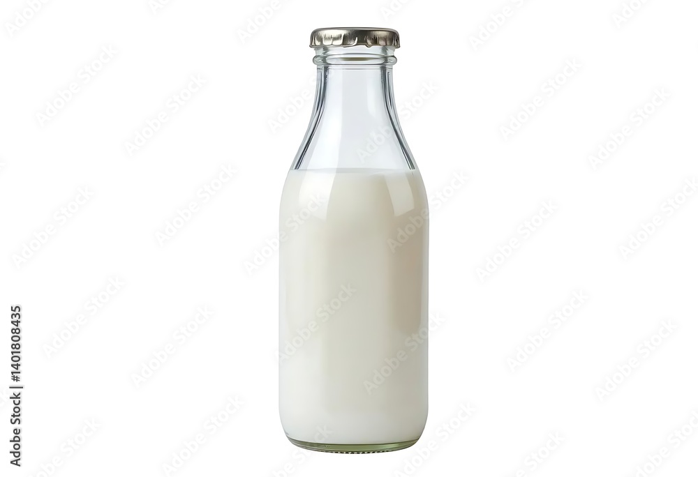 Bottle of Creamy White Liquid Isolated on White Background Bottle of Creamy White Liquid Isolated on White Background