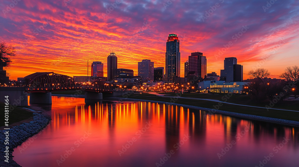 Fototapeta premium City skyline sunset