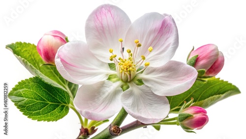 Macro Apple Blossom Photography: Close-up Spring Flower Images, Blooming Apple Tree, Pink White Petals, Nature Macro, Detailed Texture