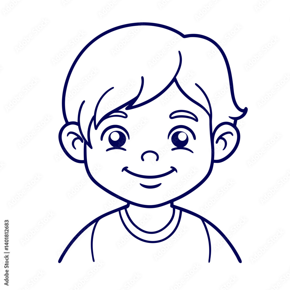 cute kid smile outline cute kid smile outline