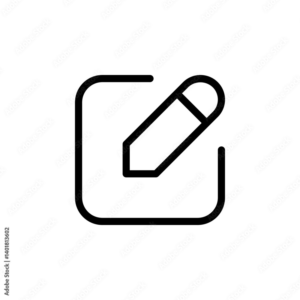 pencil inside a square, representing editing, writing, or modification. minimalist design suitable for web, apps and other pencil inside a square, representing editing, writing, or modification. minimalist design suitable for web, apps and other