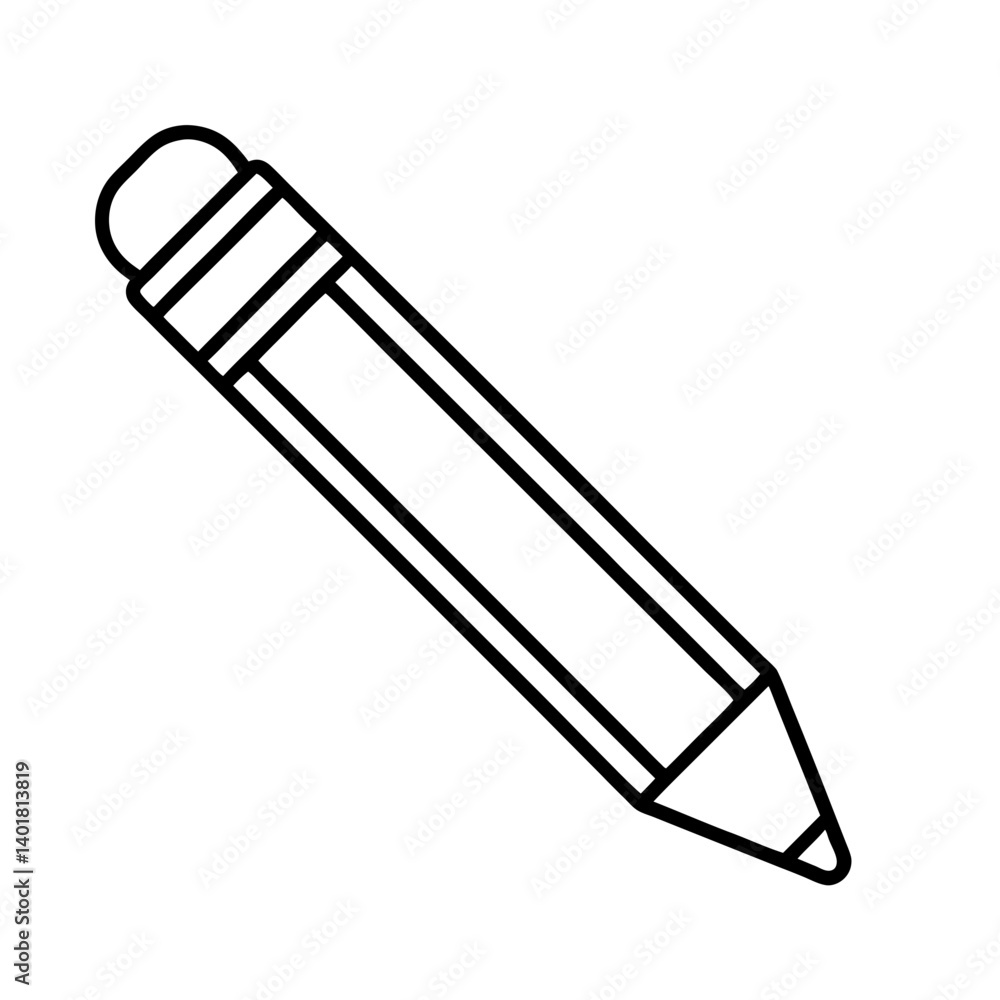 Fototapeta premium Cute pencil outline icon