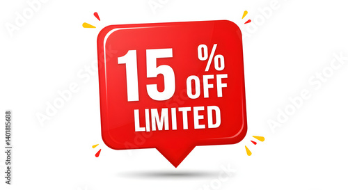 A promotional graphic in red with the text 