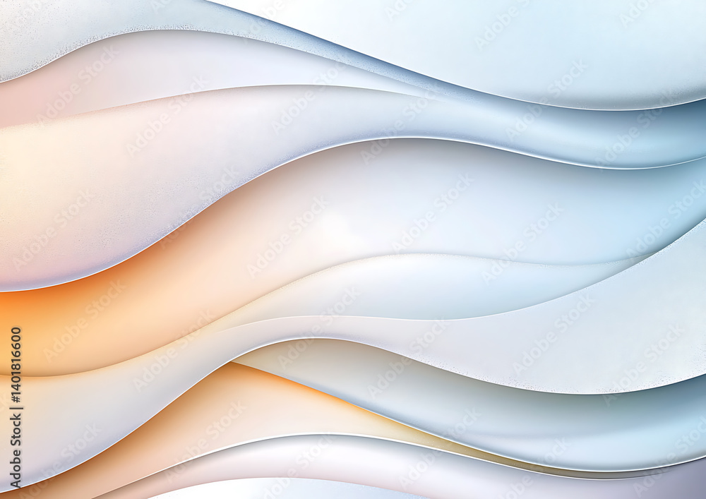 Obraz premium Abstract paper waves creative studio digital art soft tones close-up view flowing forms for artistic inspiration 