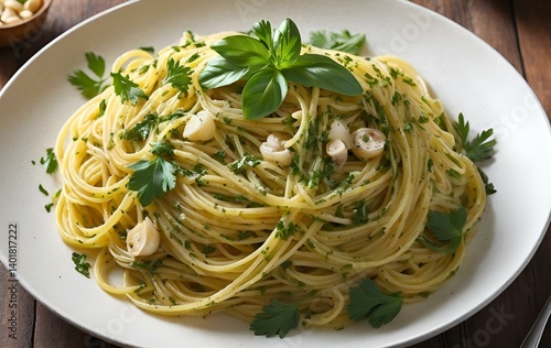 Alio e olio pasta, Italian cuisine, food, meals, spaghetti, banner texture advertising poster