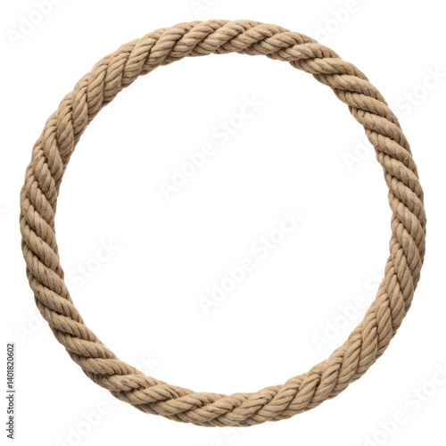 rope circle frame isolated on white background
