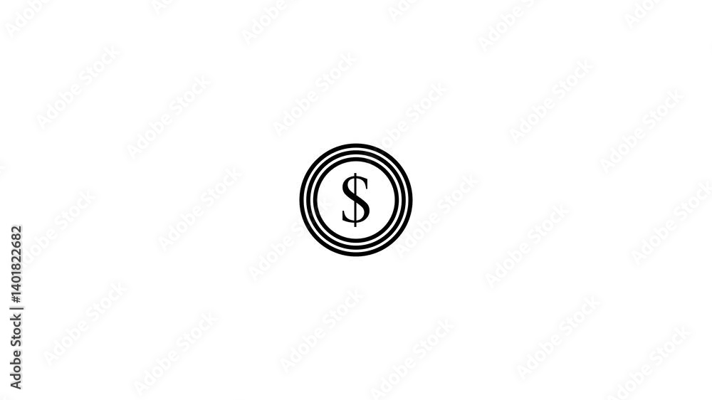 white screen dollar coin animation white screen dollar coin animation