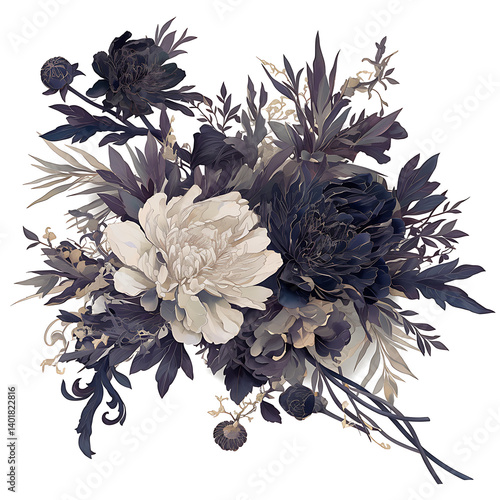 Floral flower vector Illustrations on white background