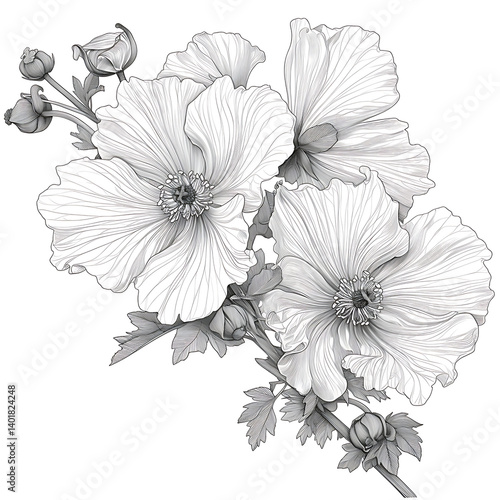 Floral flower vector Illustrations on white background