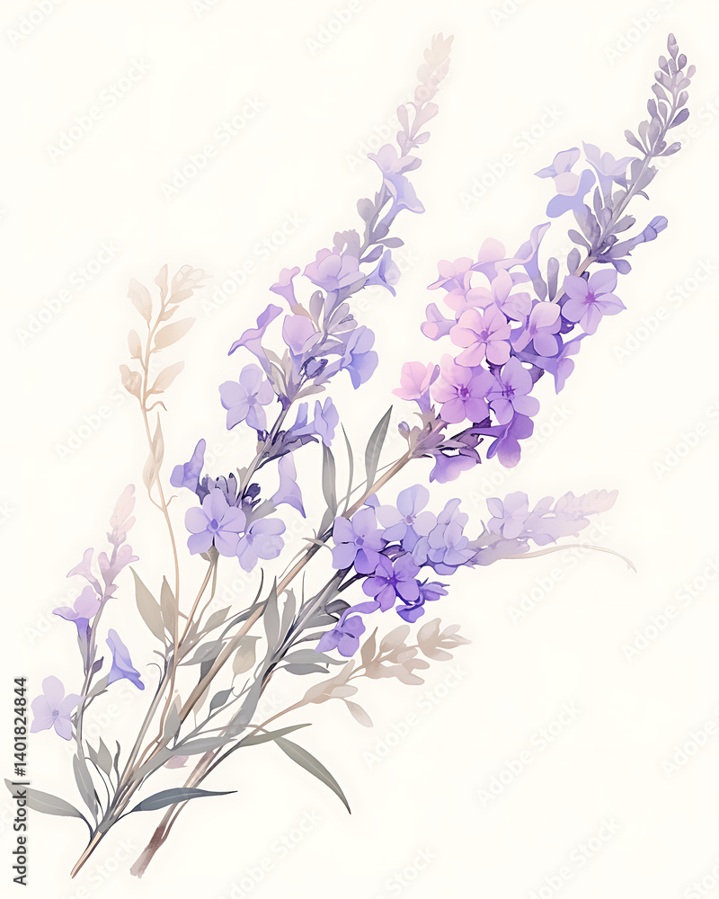 Obraz premium Floral flower vector Illustrations on white background