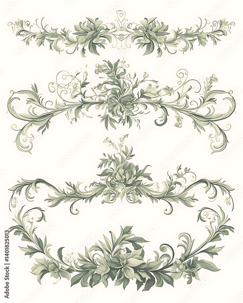 Floral flower vector Illustrations on white background Floral flower vector Illustrations on white background